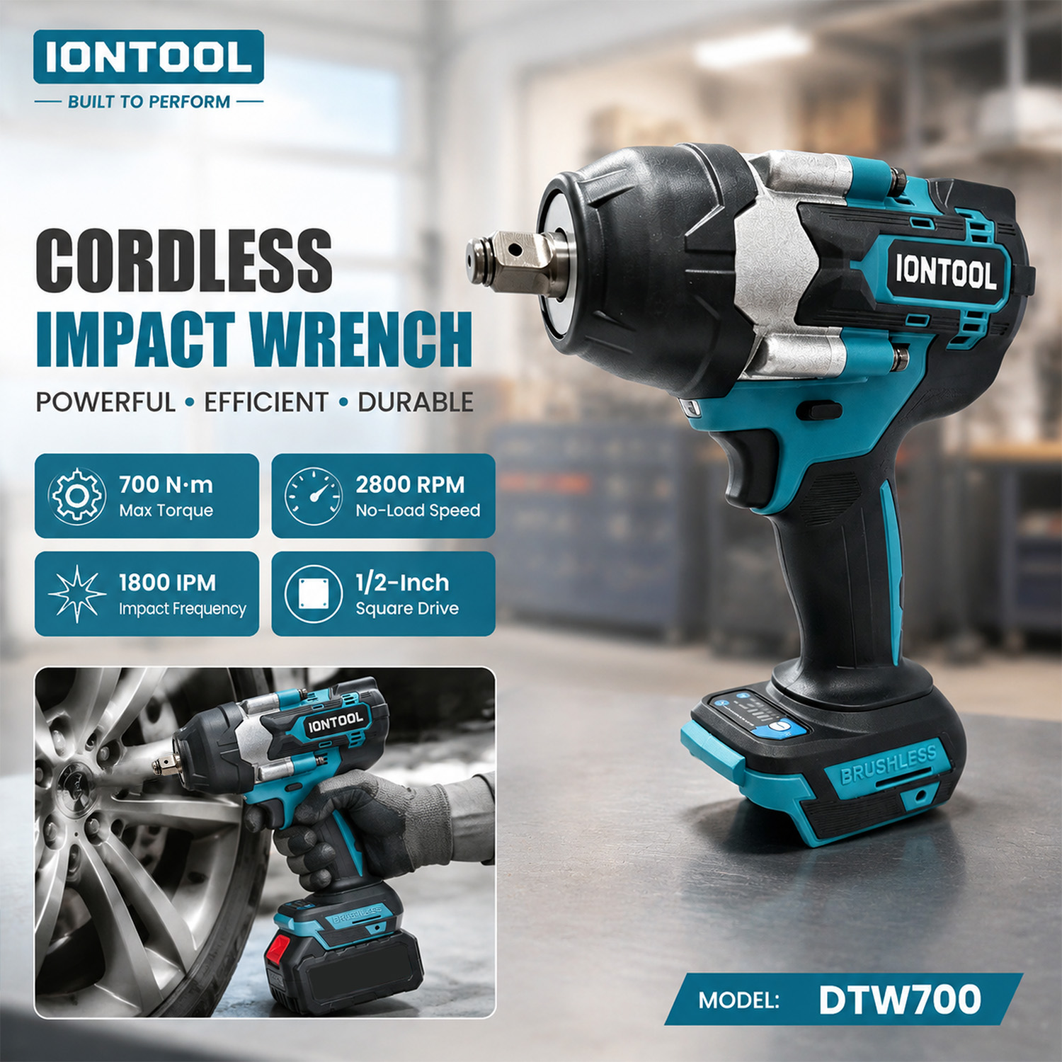 Workshop Tools Engineering - IONTOOL DTW700 Kunci Impack Tanpa Kabel