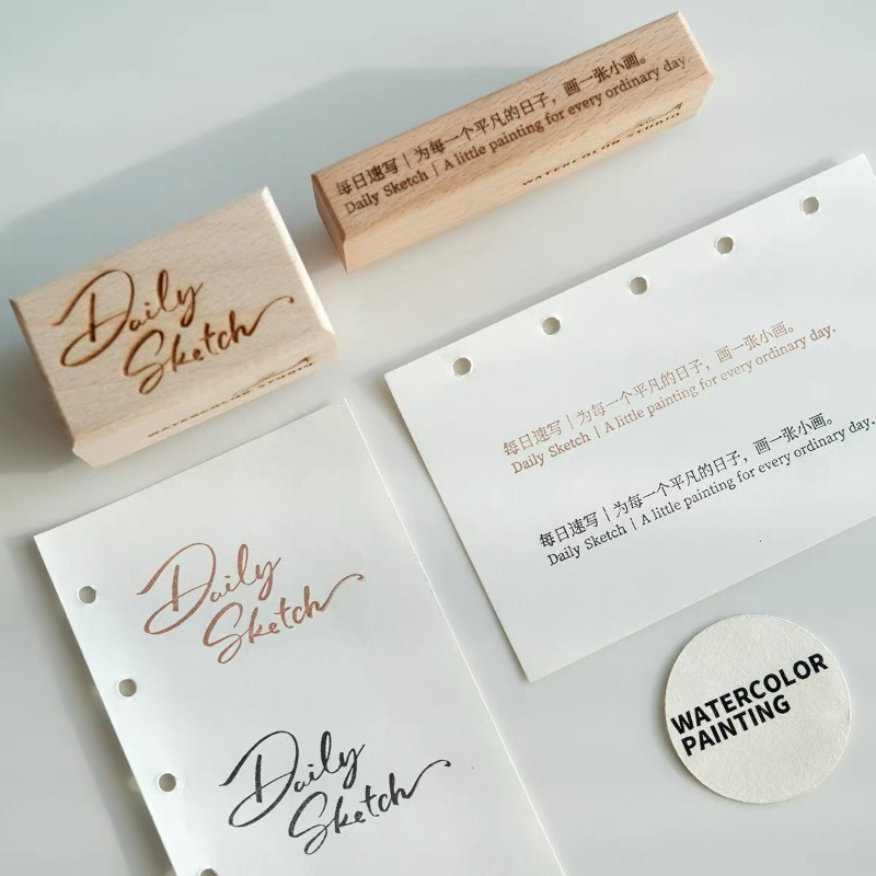 Tools Qa - Stempel Karet Kayu Sketsa Cat Air