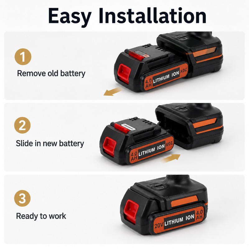 Black+Decker Tool Cordless - Baterai 20V 6.0Ah Untuk Alat Nirkabel
