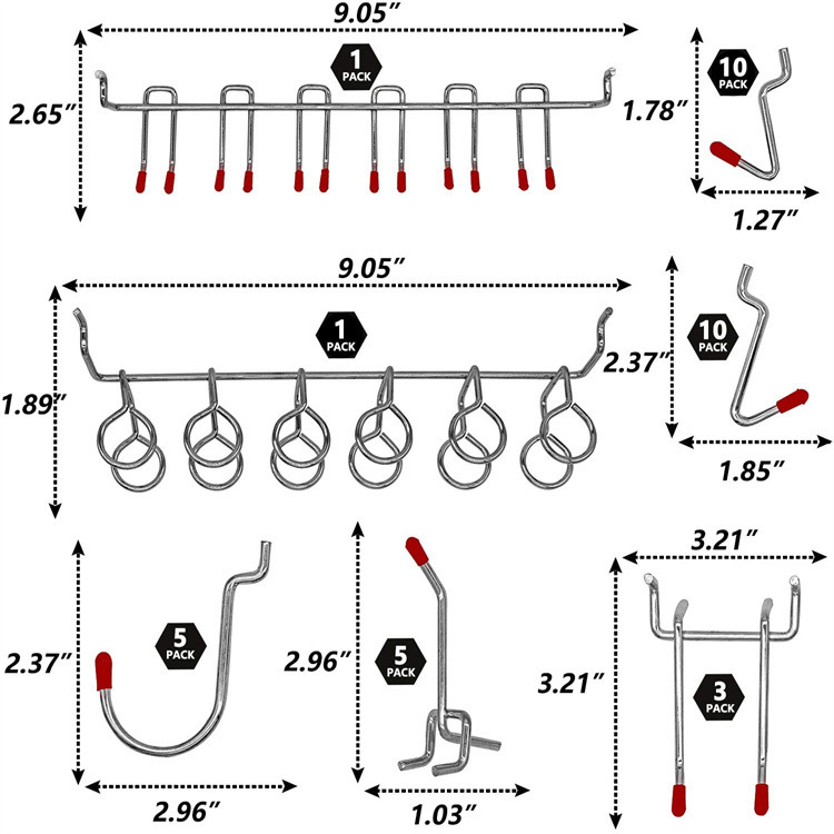 114 Pcs Set Pengait Pegboard L - Workshop Tools On Wall ulasan dan harga