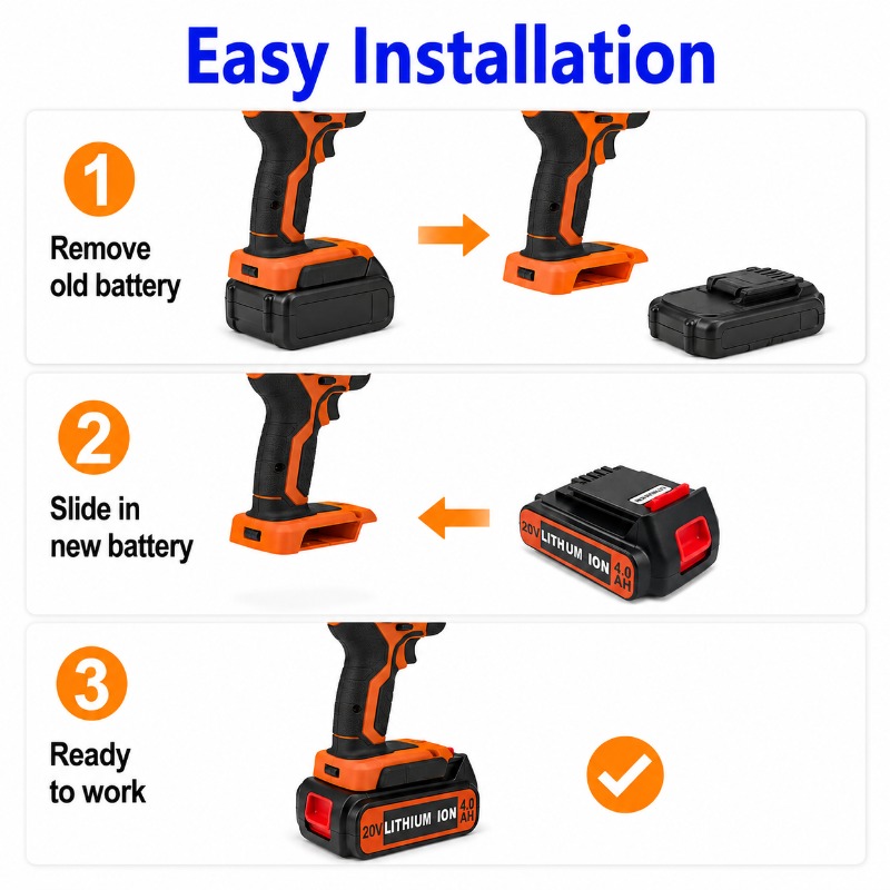 Baterai 20V 6.0Ah Untuk Alat N - Black+Decker Tool Cordless ulasan dan harga